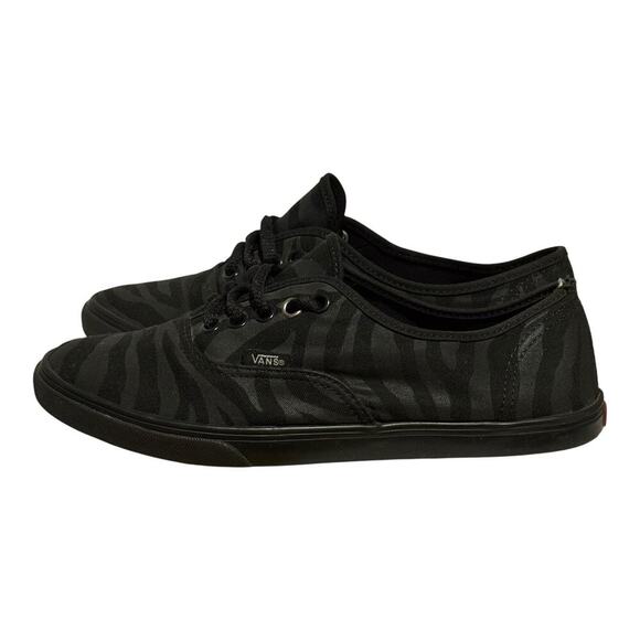 Vans Authentic Zebra Stripe Black Canvas Skate Shoes Women's 8 Triple Black - Picture 4 of 8